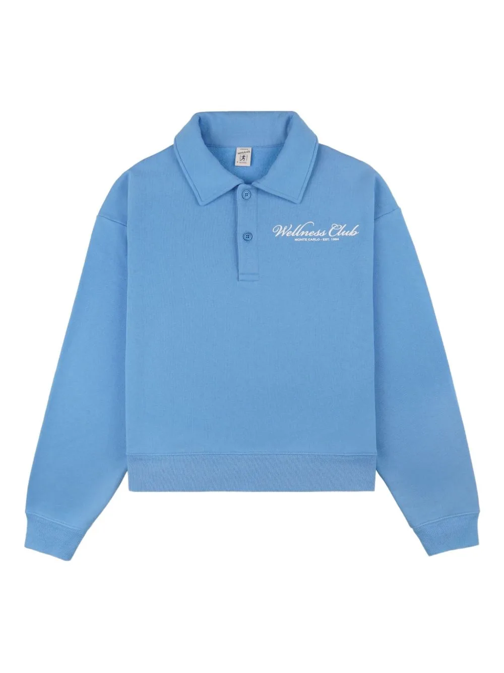 Wellness Club Embroidered Polo Neck Top by Sporty & Rich
