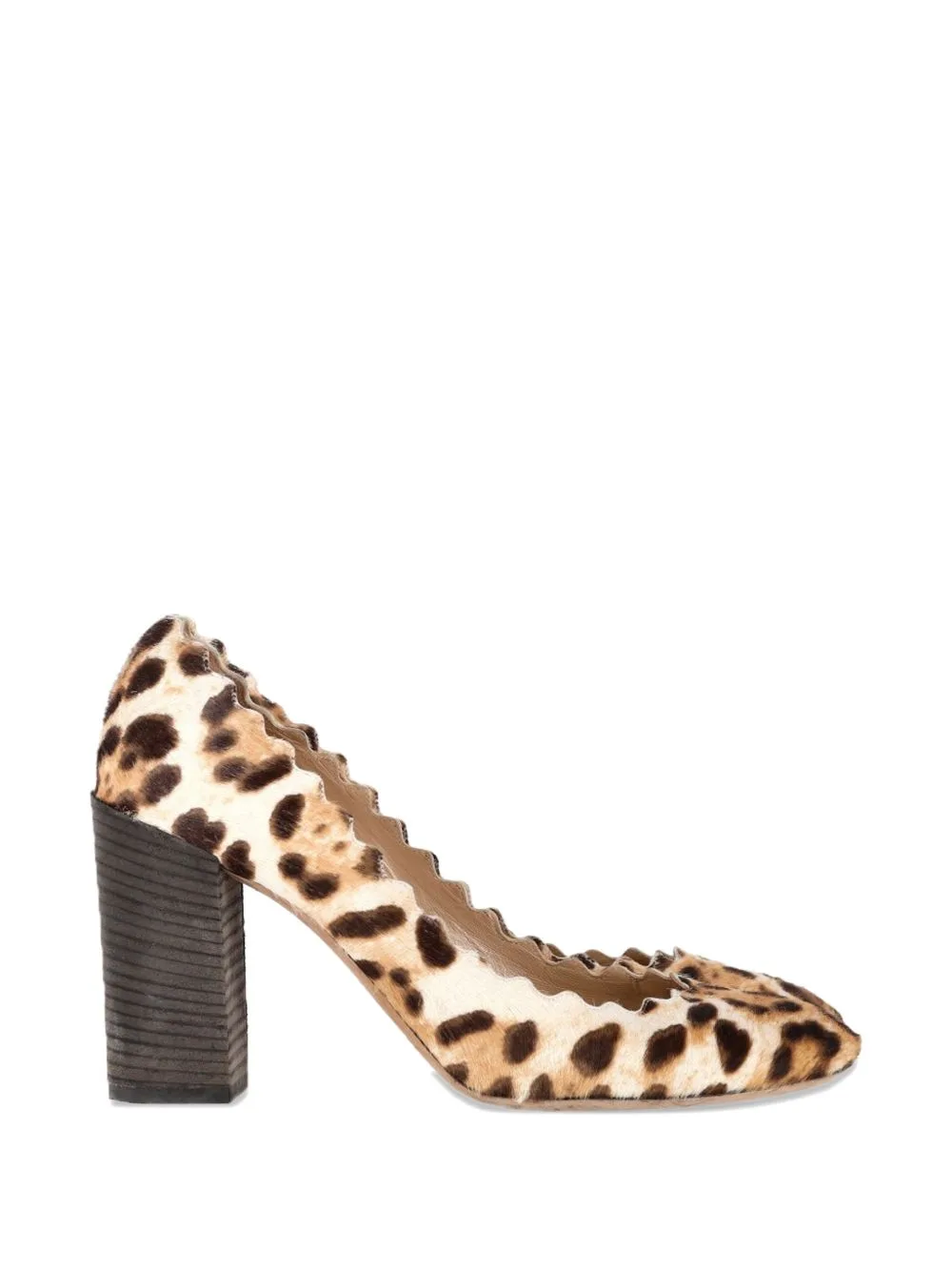 Leopard-Print Scalloped Heeled Pumps by Chloé Vintage