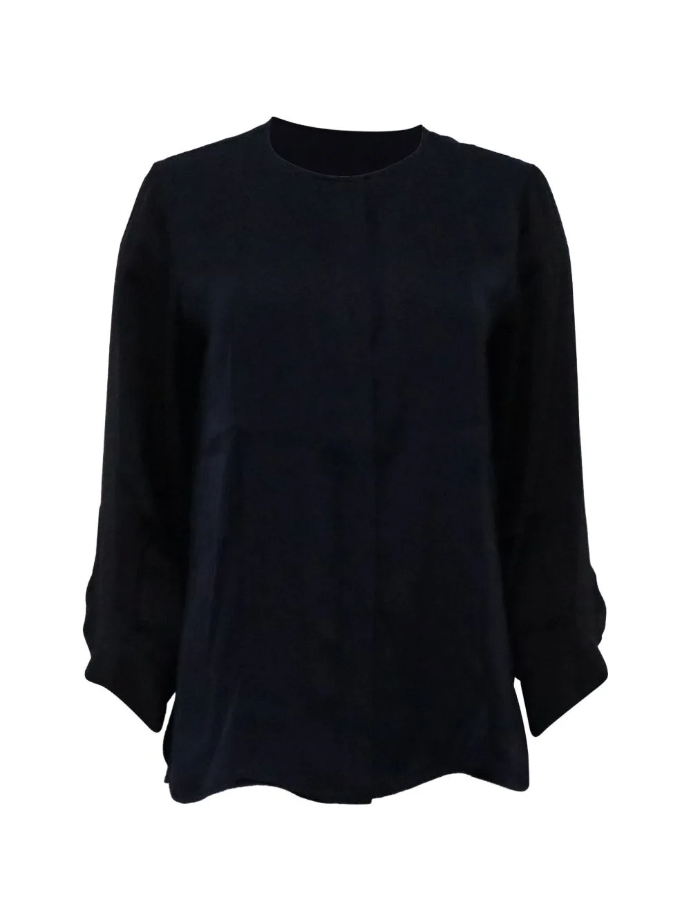 Round-Neck Long-Sleeve Blouse