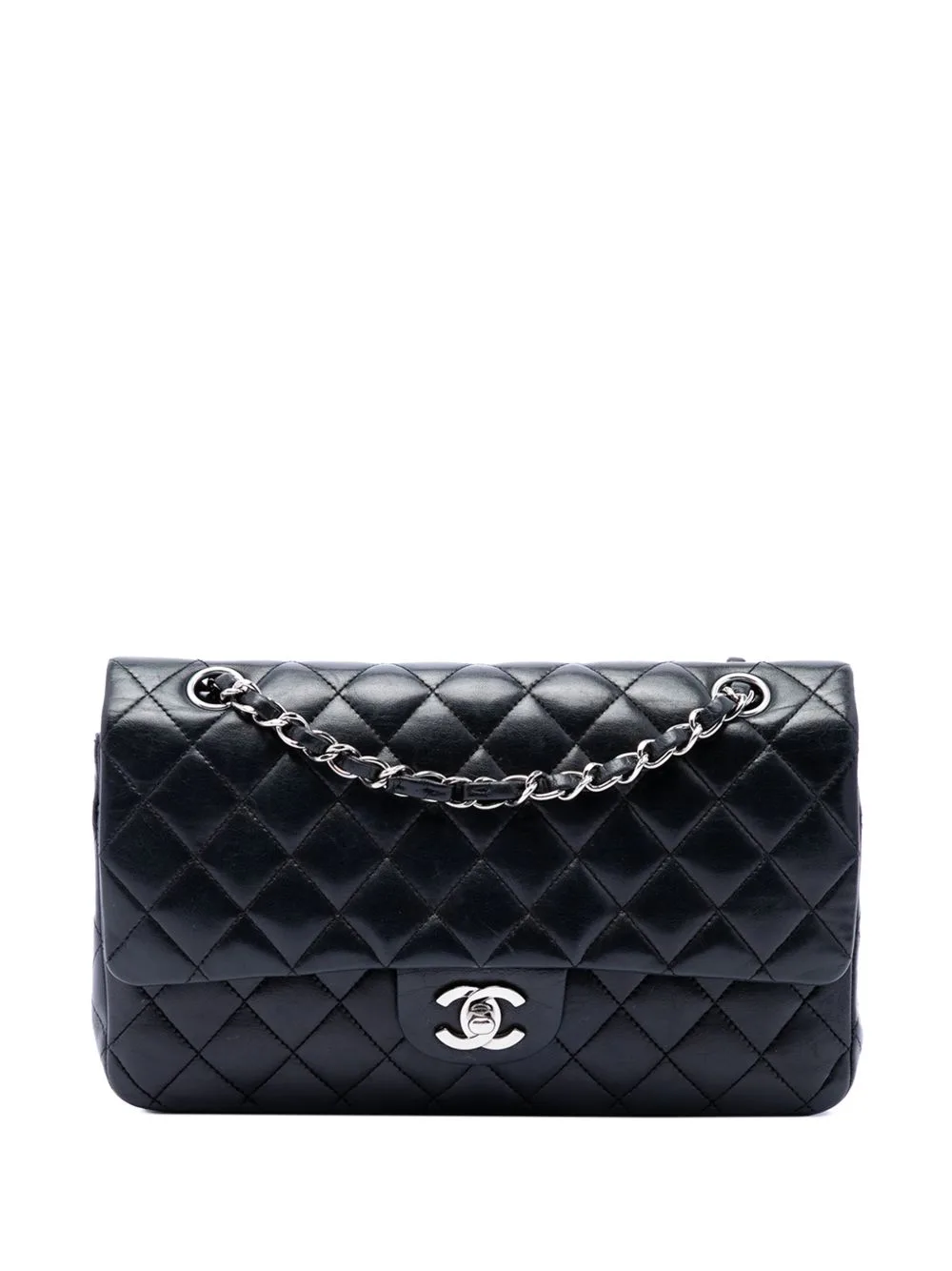 2006-2008 Medium Classic Lambskin Double Flap Shoulder Bag by CHANEL Pre-Owned