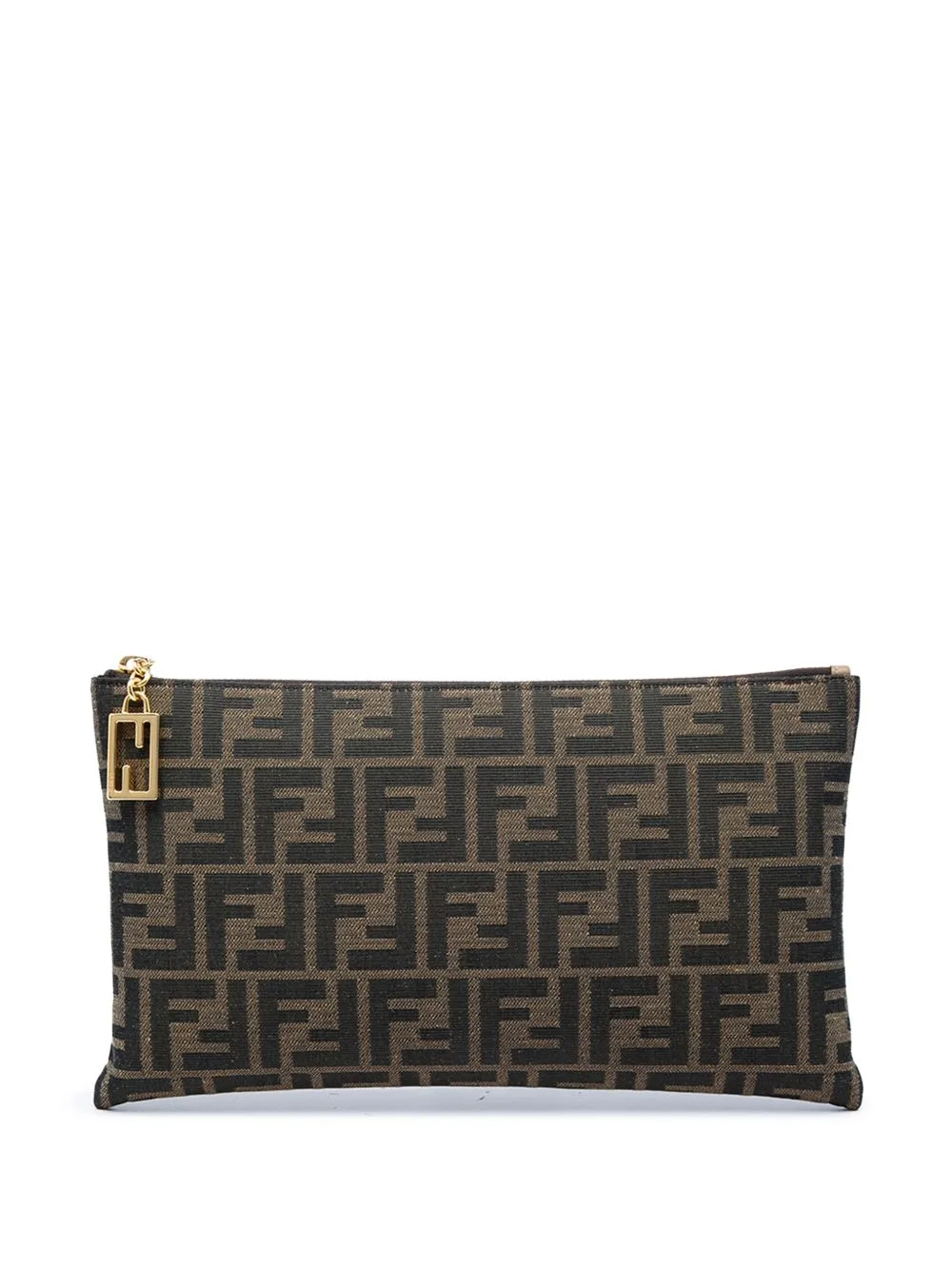 2010-2026 Medium FF Jacquard Flat Baguette Pouch Clutch Bag by Fendi Pre-Owned