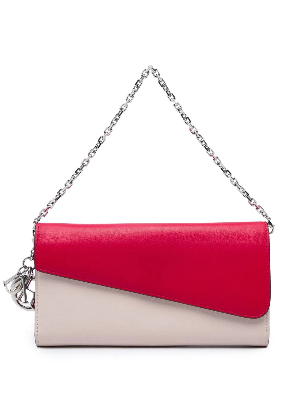 2014 Bicolor Calfskin Diorissimo Recontre Chain Wallet Handbag by Christian Dior Pre-Owned