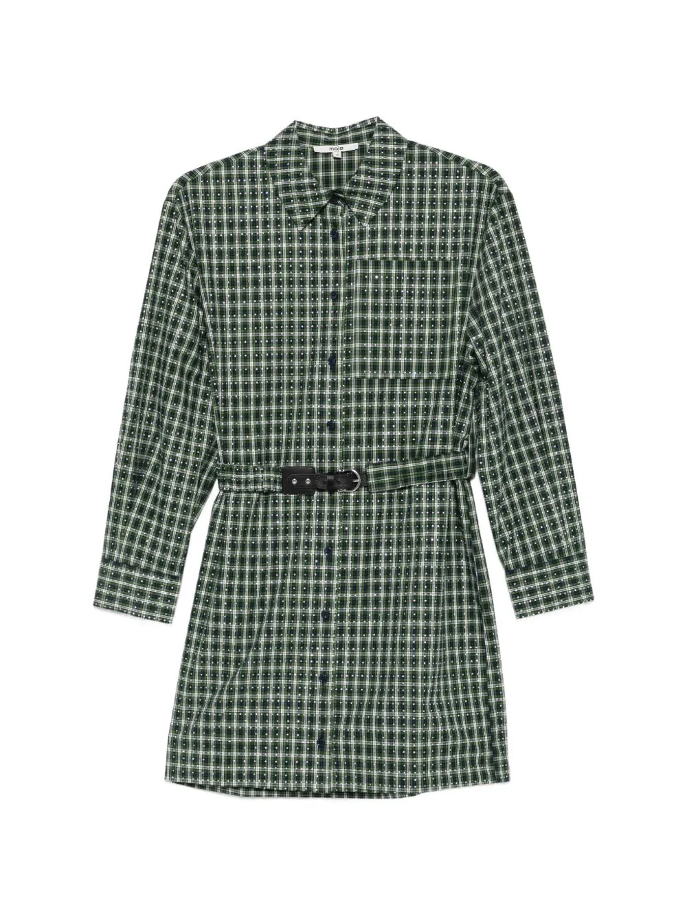 Checked-Pattern Mini Dress by Maje