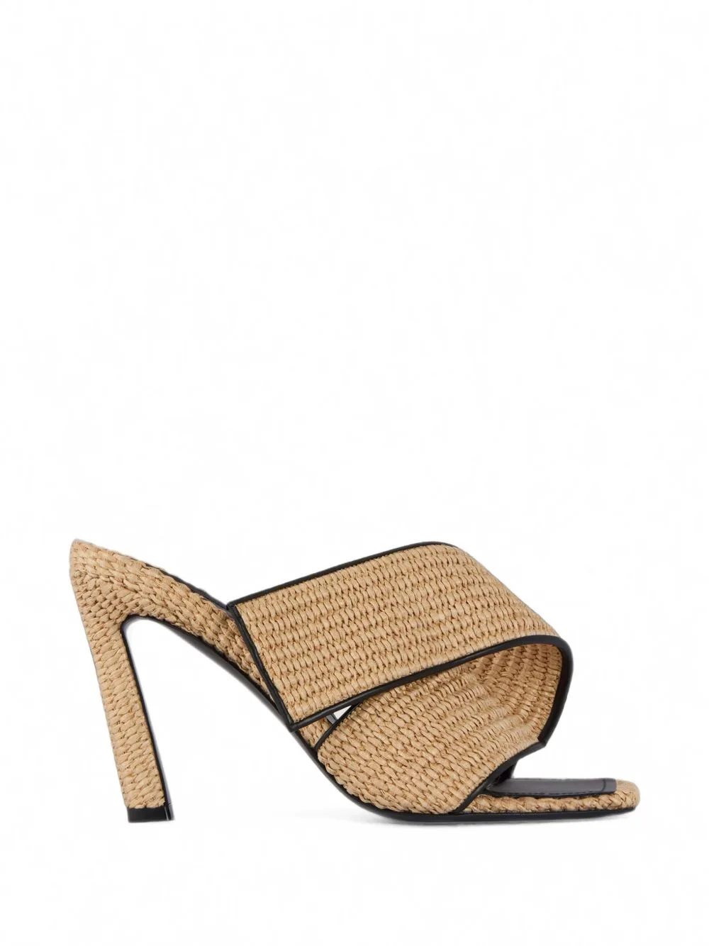Sliced Square Raffia-Effect Heeled Mules by Givenchy