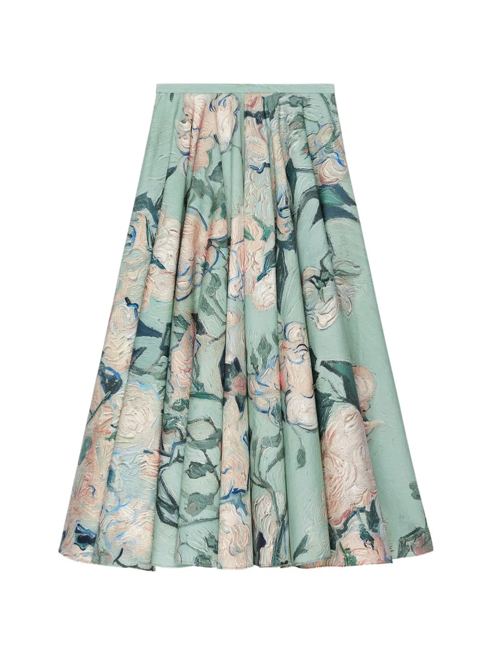 Long Circular Skirt in Poplin with Roses Print by Givenchy