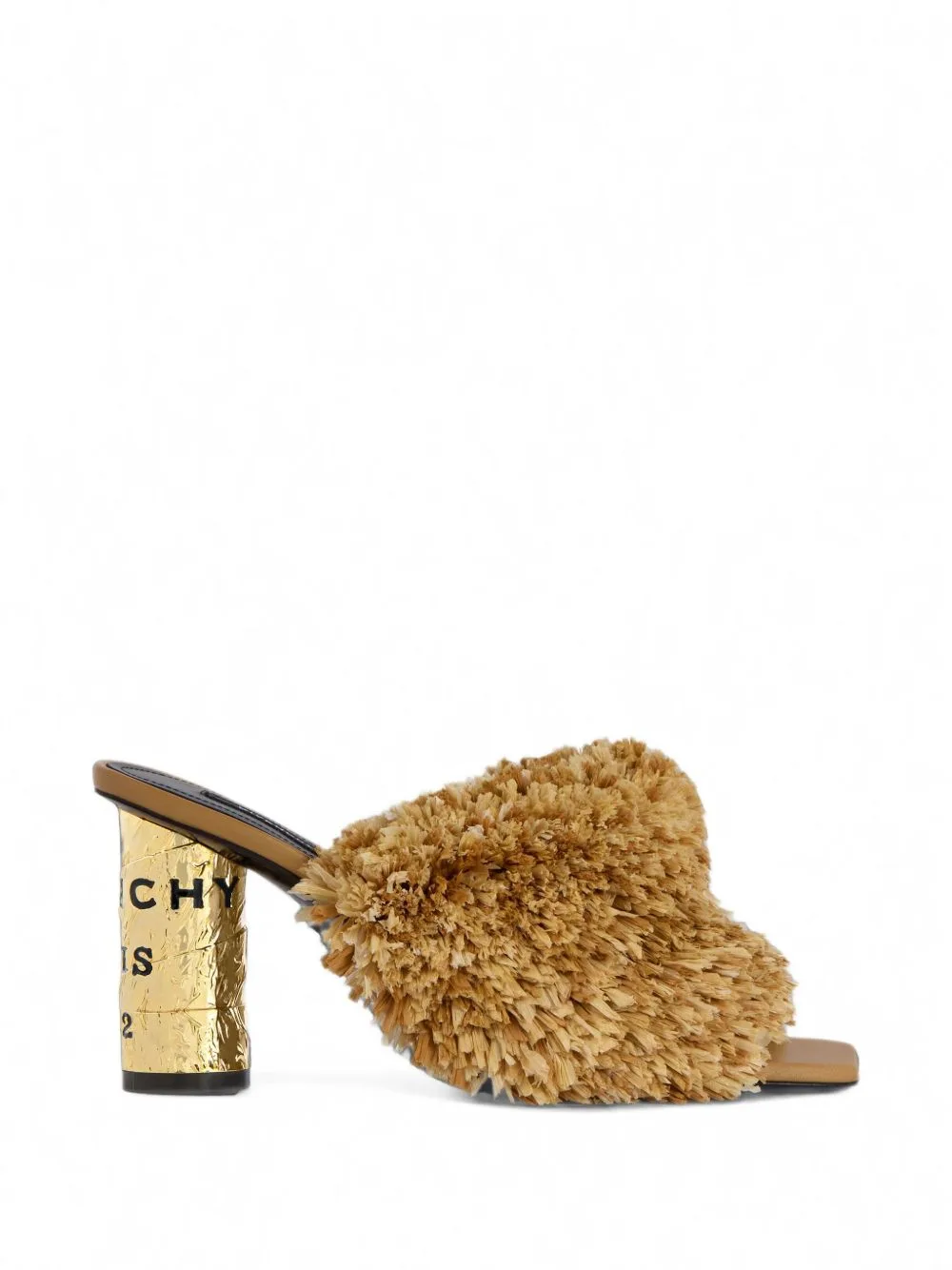Tape Heeled Mules with Raffia-Effect Fringes by Givenchy