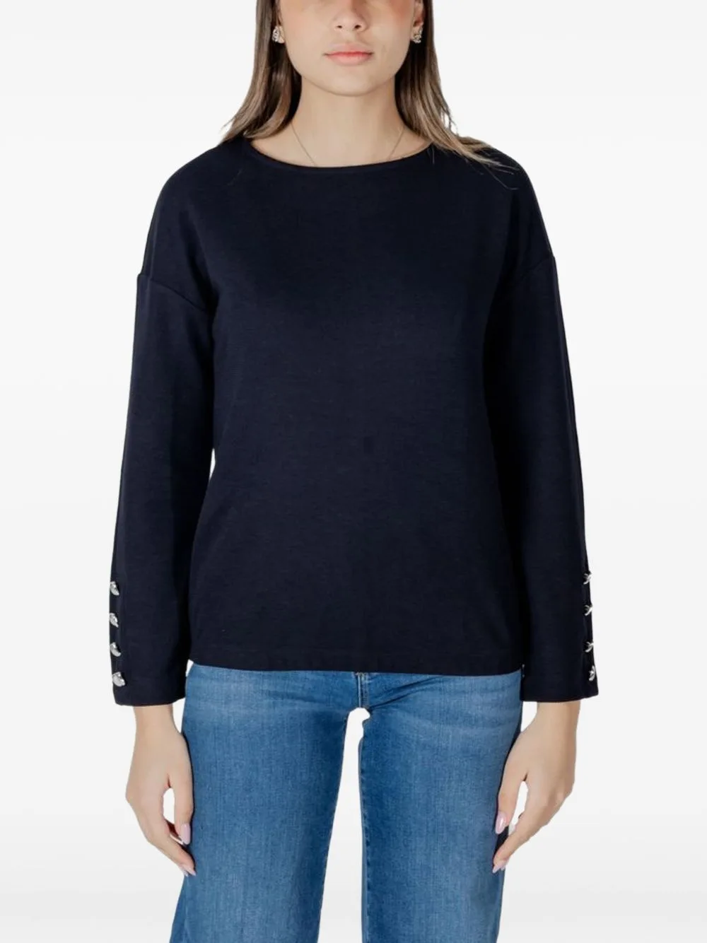 Button-Embellished Knit Sweater by Street One