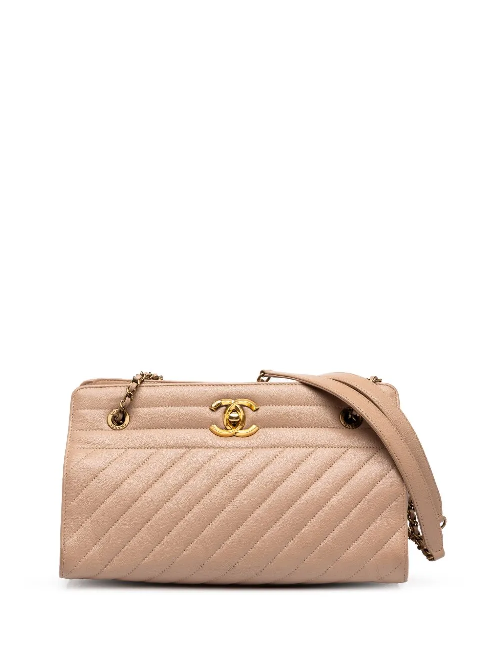 2016-2017 CC Diagonal Quilted Goatskin Tote Bag by CHANEL Pre-Owned