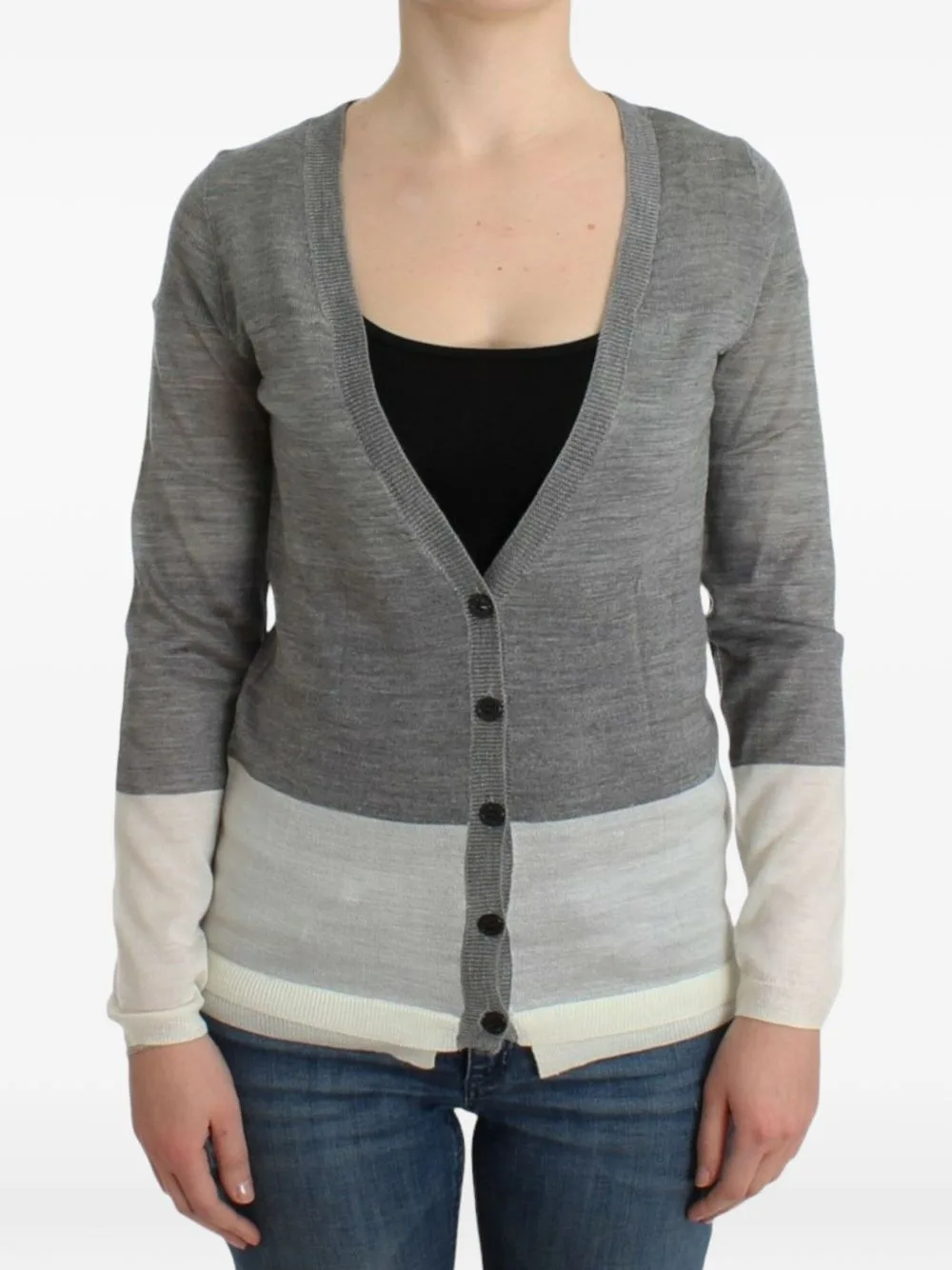 Colourblock V-Neck Cardigan by Costume National