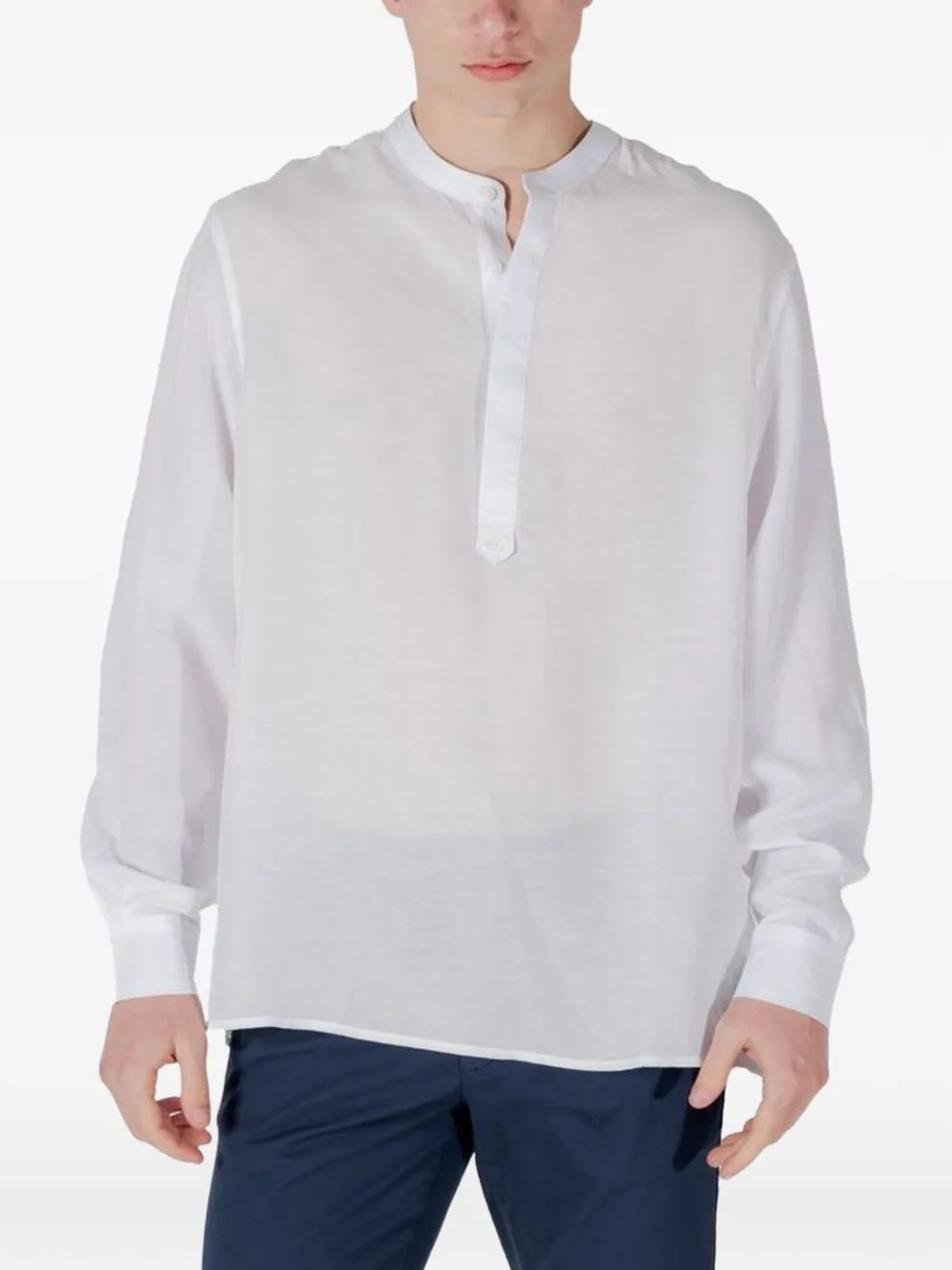 Band-Collar Button-Placket T-Shirt by Antony Morato