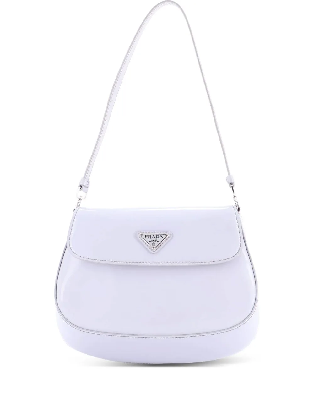 Cleo Flap Shoulder Bag Spazzolato Leather Small Hobo Bag by Prada Pre-Owned