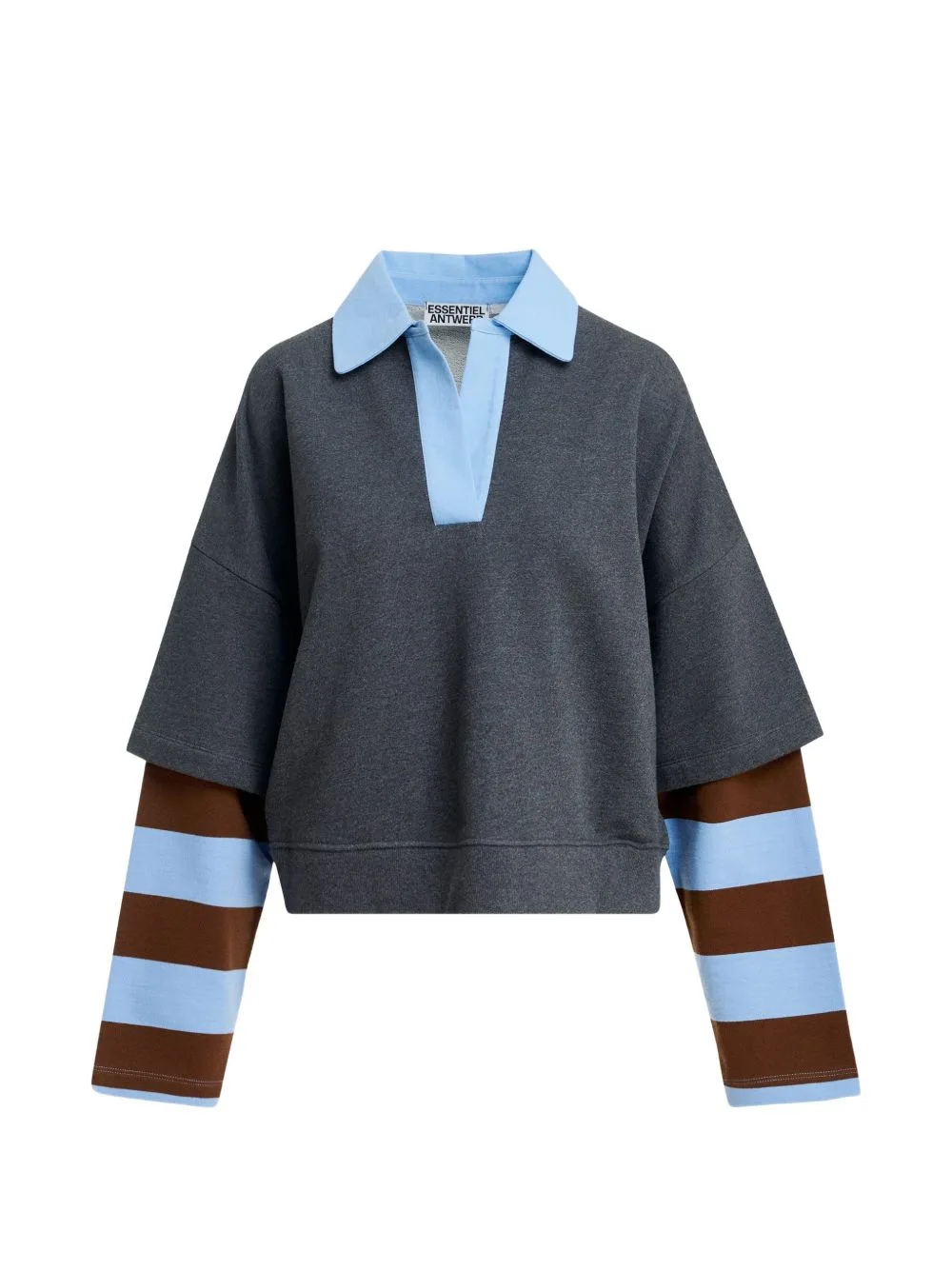 Layered Striped-Sleeve Sweatshirt by Essentiel Antwerp