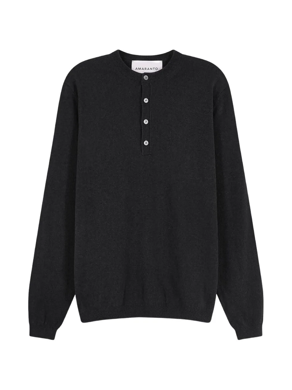 Henley-Neck Sweater by AMARANTO