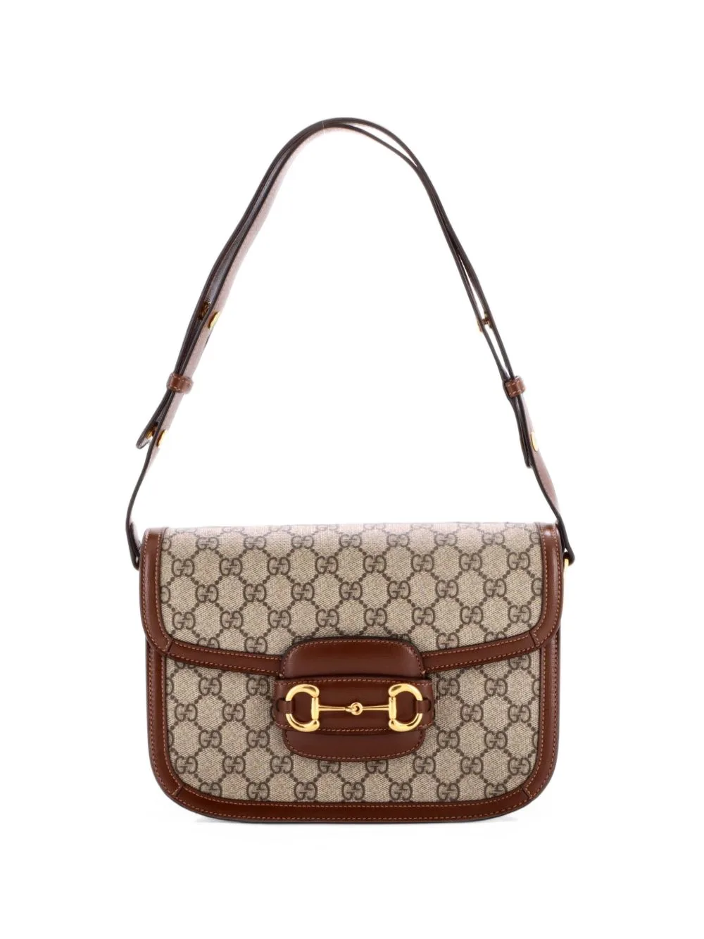 Horsebit 1955 Shoulder Bag GG Coated Canvas with Leather Small Crossbody Bag by Gucci Pre-Owned