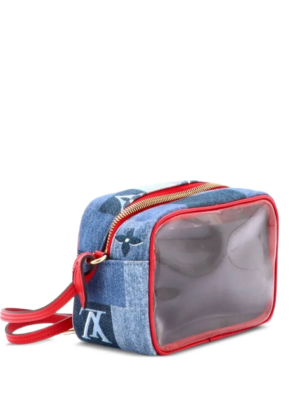 Beach Pouch Damier and Monogram Patchwork Denim Shoulder Bag by Louis Vuitton Pre-Owned