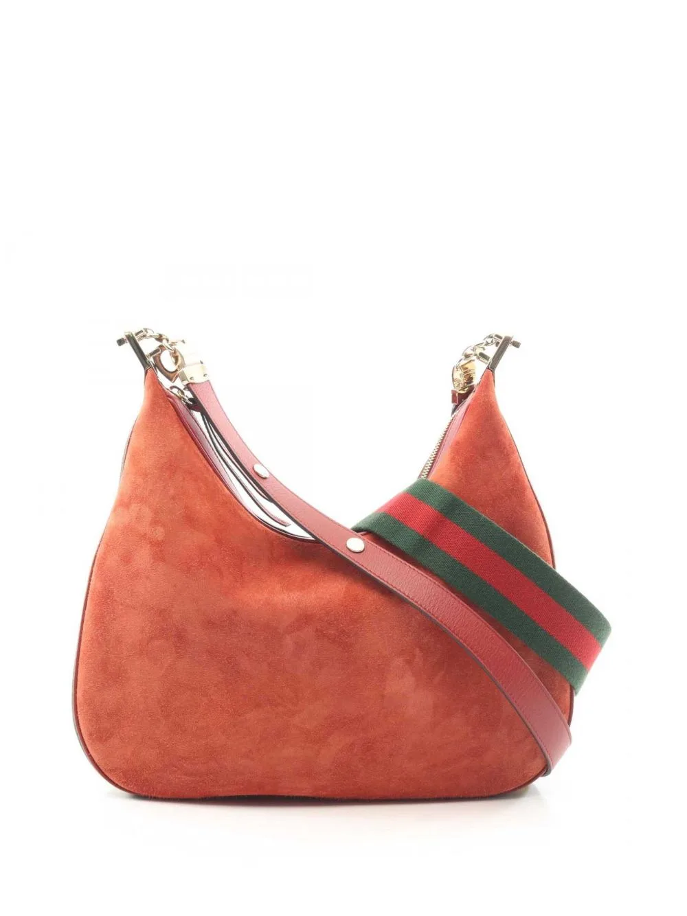2000-2015 Medium Suede Web Attache Crossbody Bag by Gucci Pre-Owned