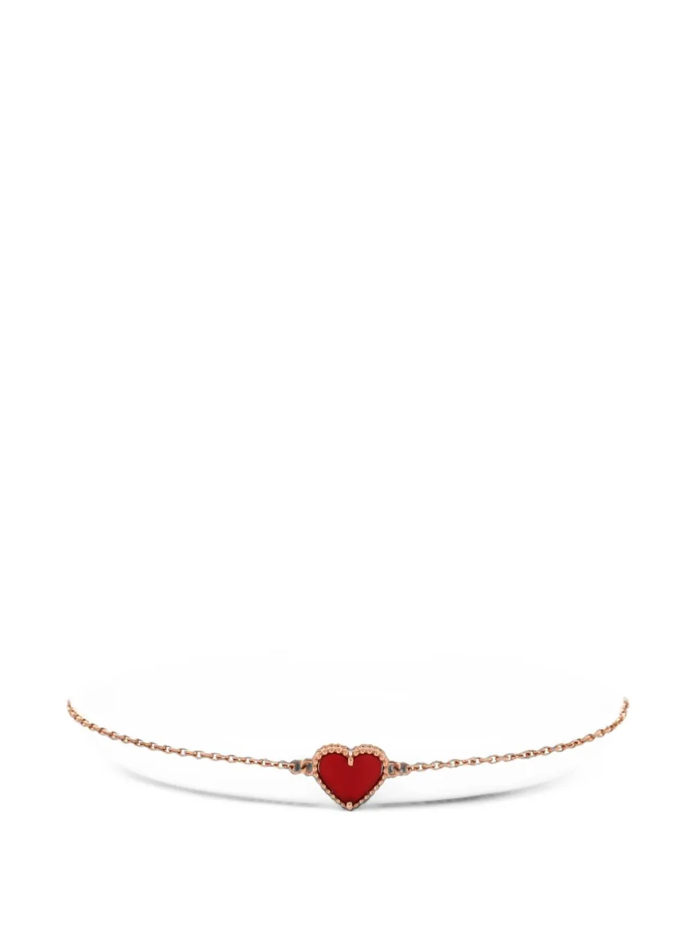 Sweet Alhambra Heart 18K Rose Gold with Carnelian Bracelet by Van Cleef & Arpels Pre-Owned