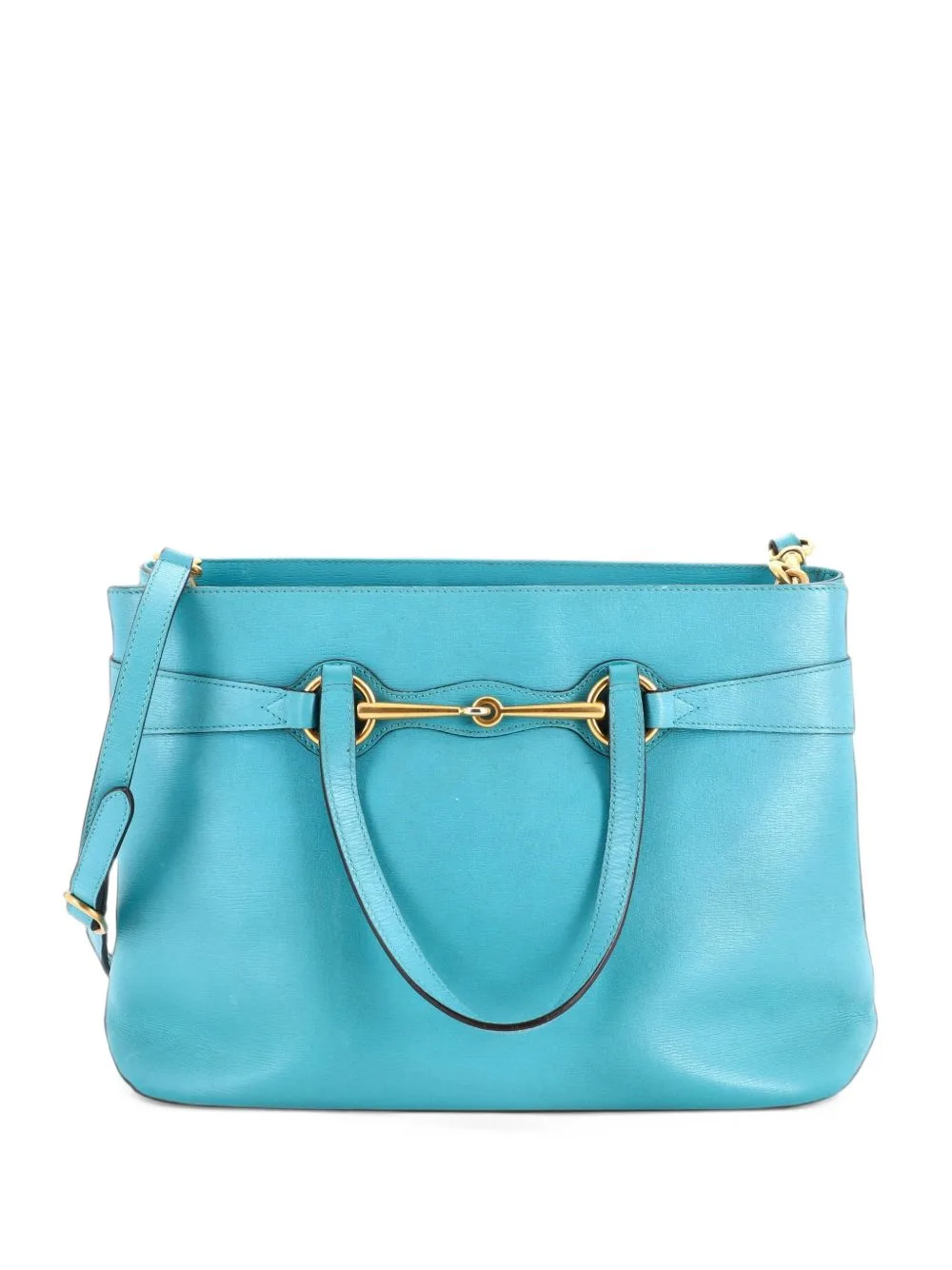 Bright Bit Convertible Leather Medium Tote Bag by Gucci Pre-Owned