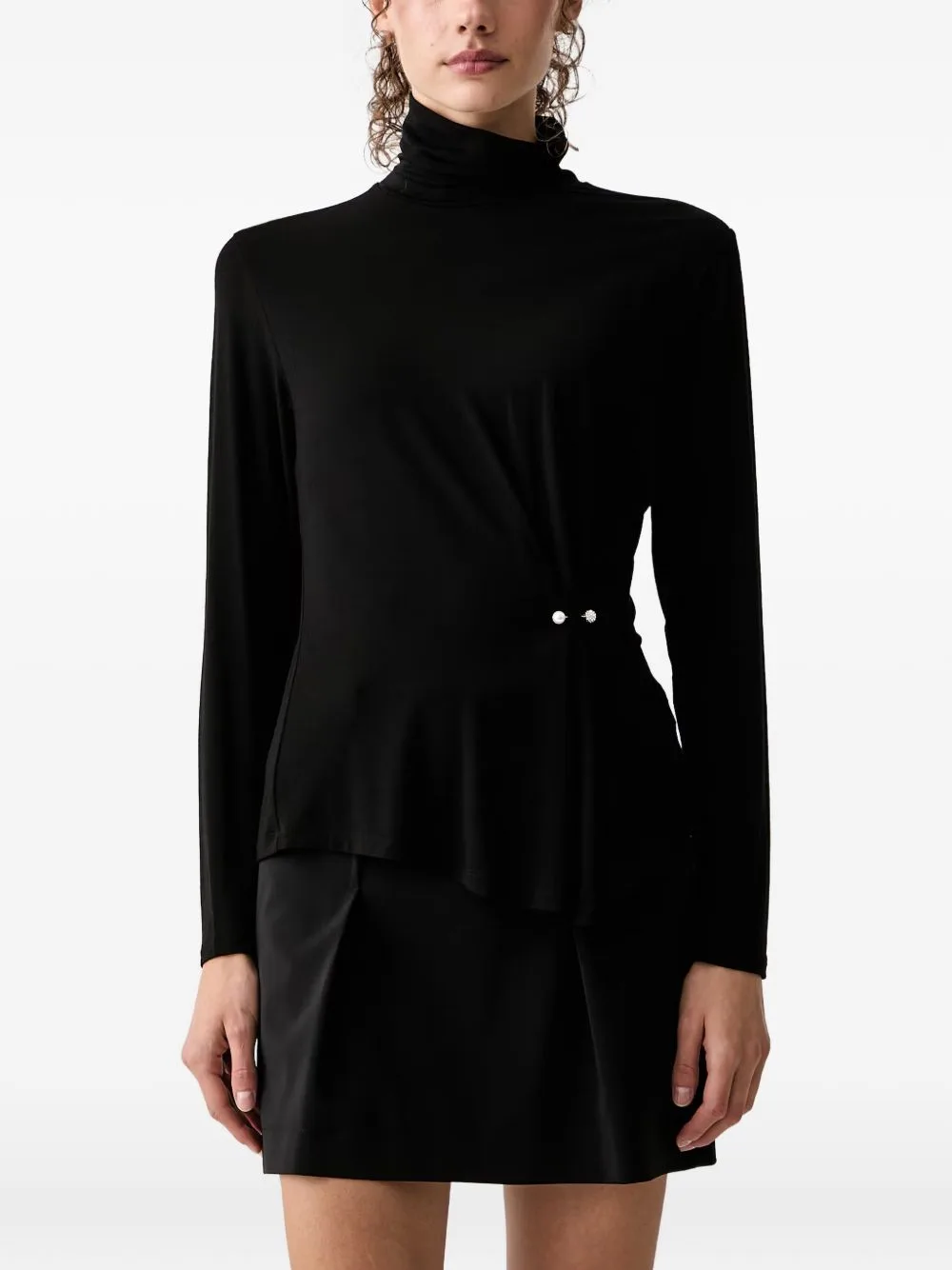 Pearl-Embellished High-Neck Top by TWINSET
