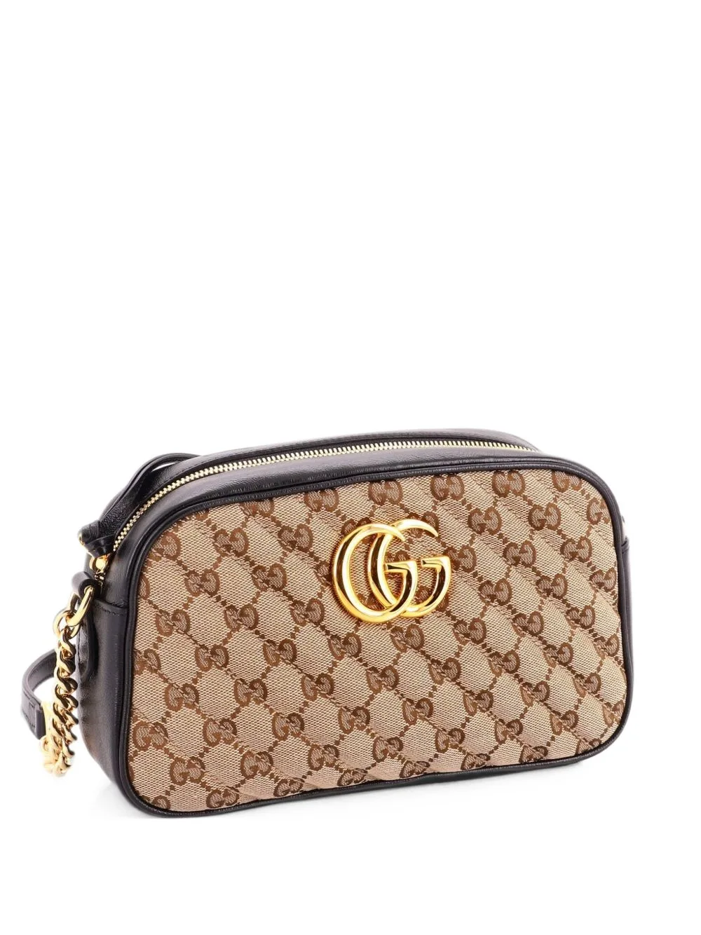 GG Marmont Shoulder Bag Diagonal Quilted GG Canvas with Leather Small Crossbody Bag by Gucci Pre-Owned