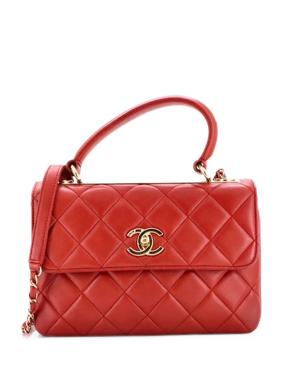 Trendy CC Top Handle Bag Quilted Lambskin Small Shoulder Bag