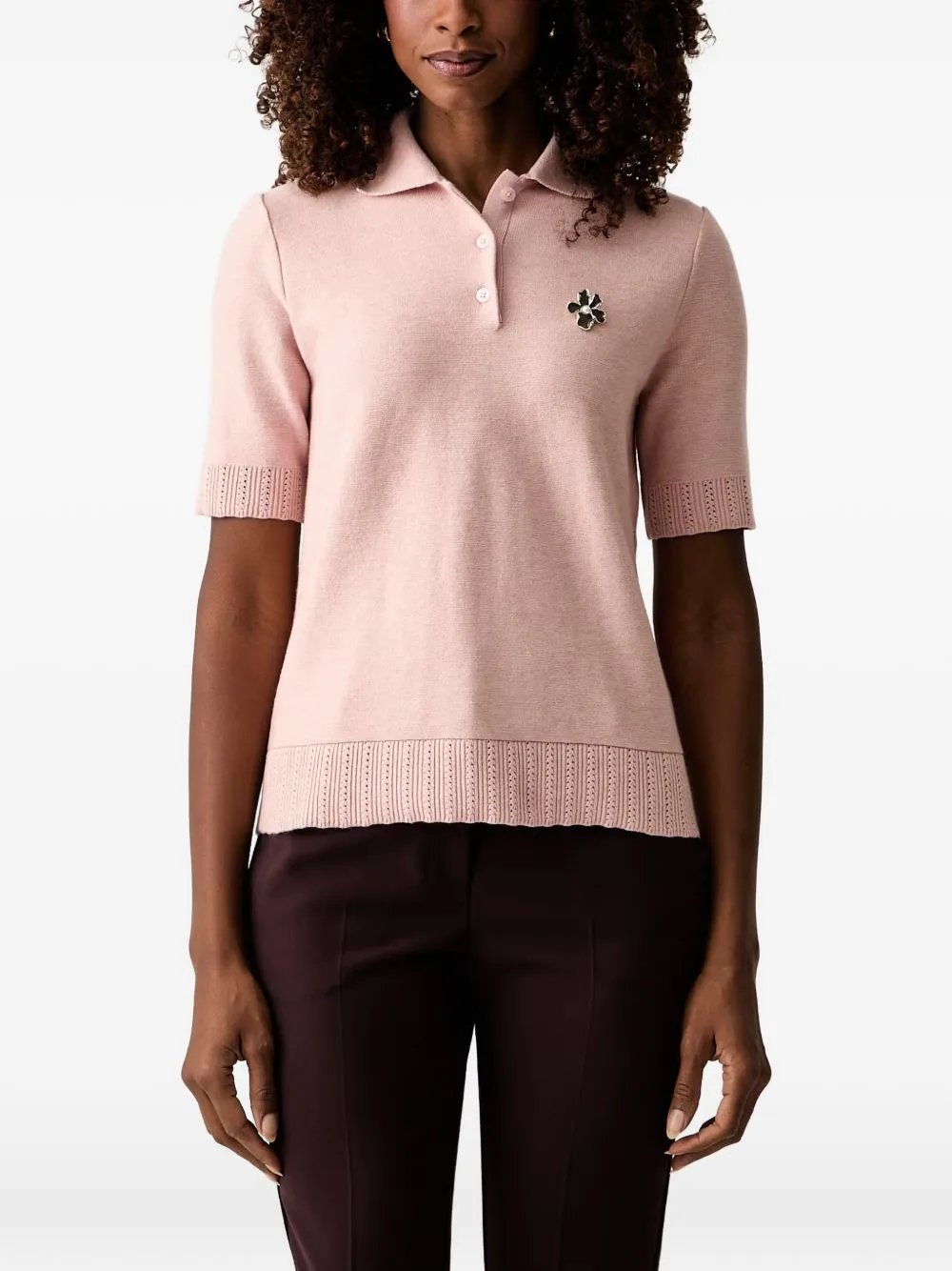 Polo Shirt with Brooch by TWINSET