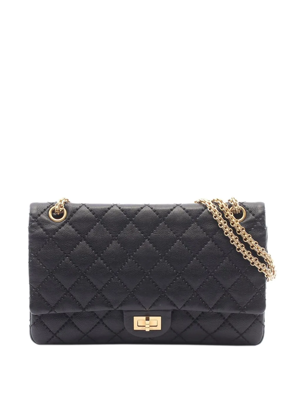 2016-2017 Quilted Aged Calfskin Reissue 2.55 Double Flap 226 Shoulder Bag by CHANEL Pre-Owned