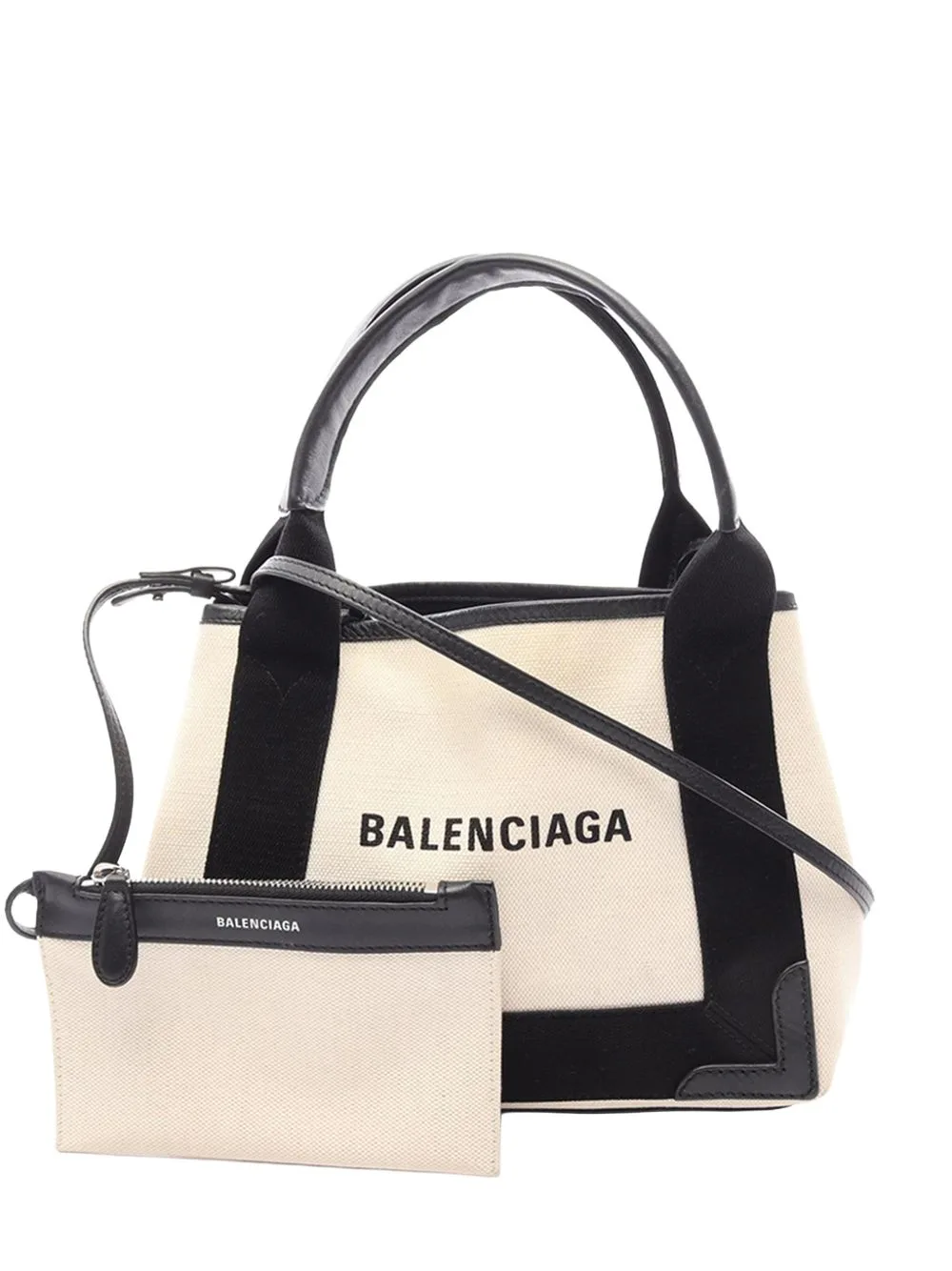 2018-2026 Canvas Navy Cabas XS Satchel by Balenciaga Pre-Owned