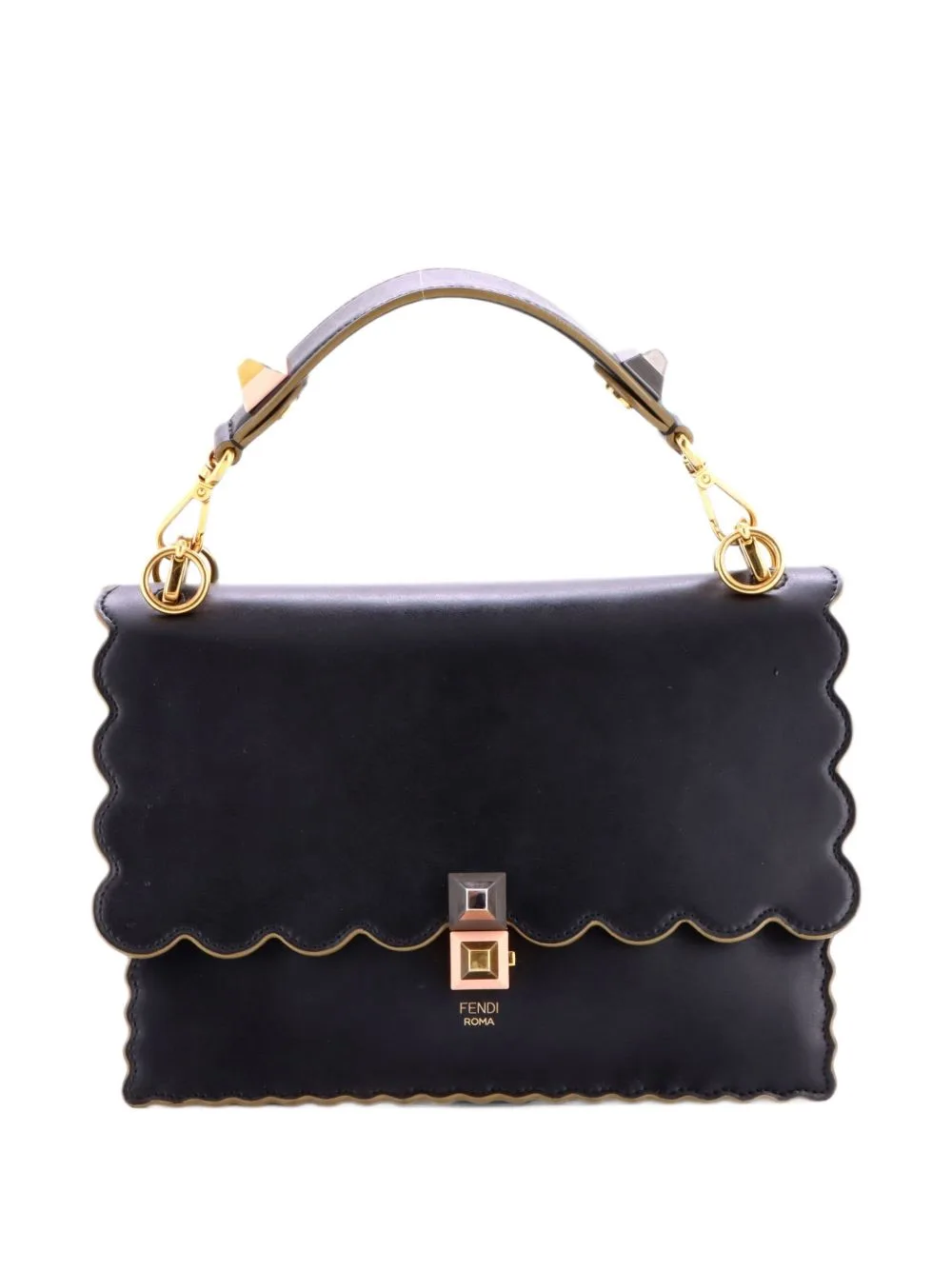 Kan I Bag Leather Medium Shoulder Bag by Fendi Pre-Owned