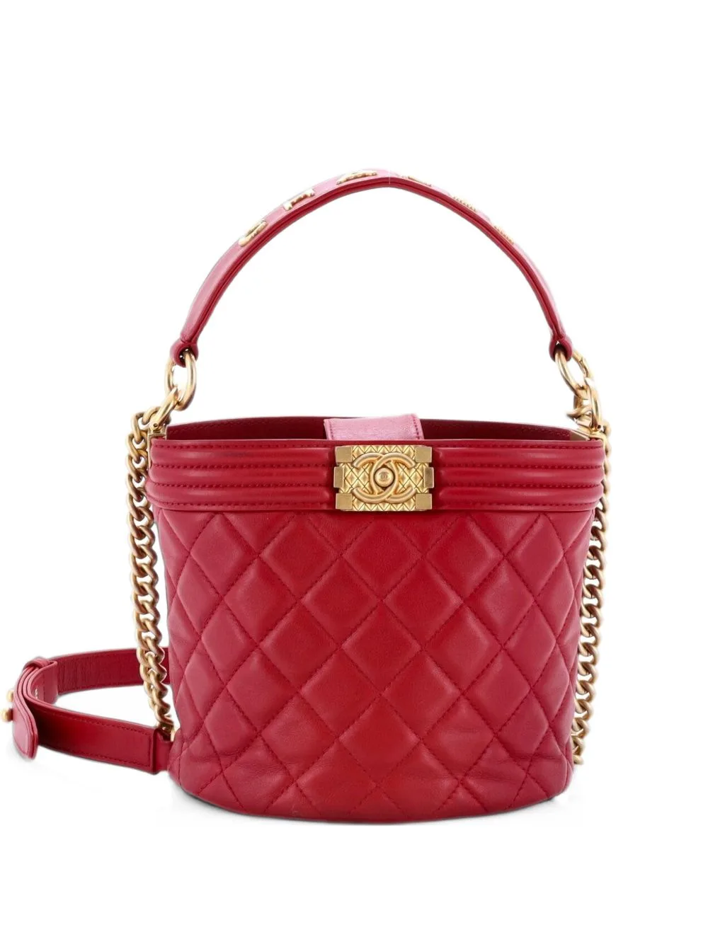 Boy Quilted Calfskin Mini Bucket Bag by CHANEL Pre-Owned