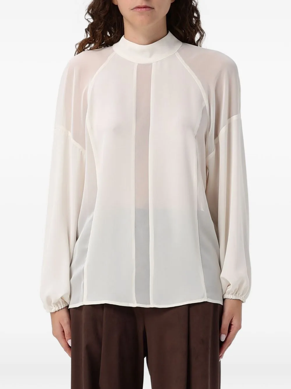 Sheer-Panelled Blouse by Hanita