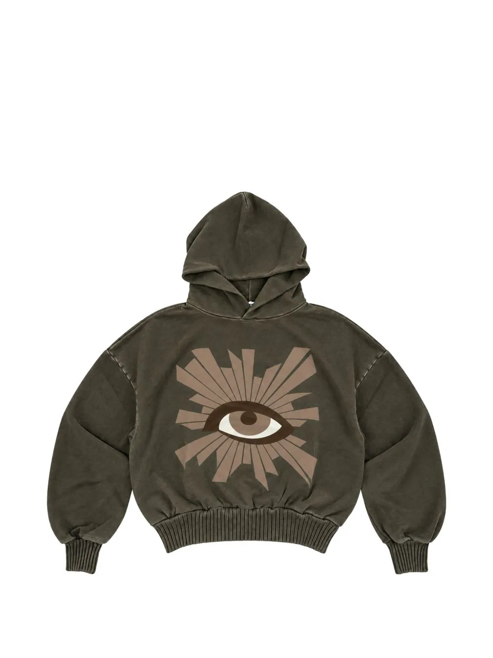 Eye-Print Ribbed-Trim Hoodie by House of errors
