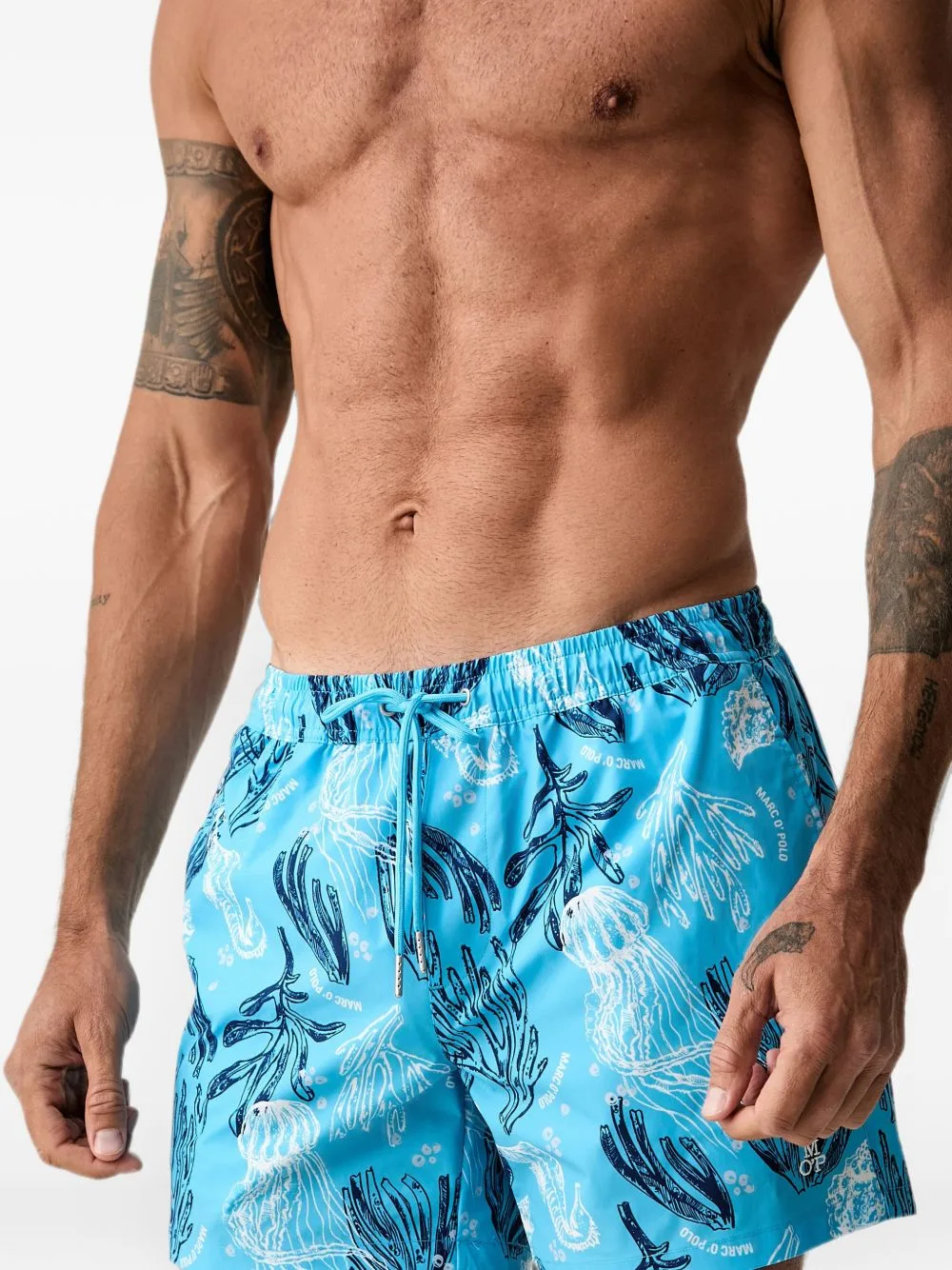 Graphic-Print Drawstring Swim Shorts by Marc O'Polo