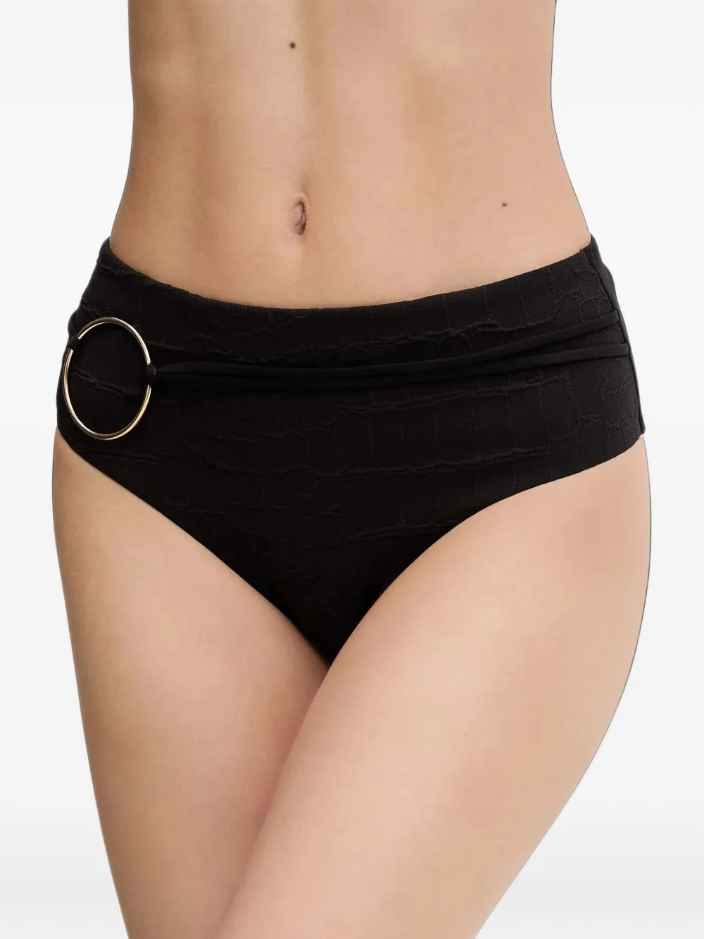 Eclipse Croc-Effect Ring-Detail Bikini Bottoms by Chantelle