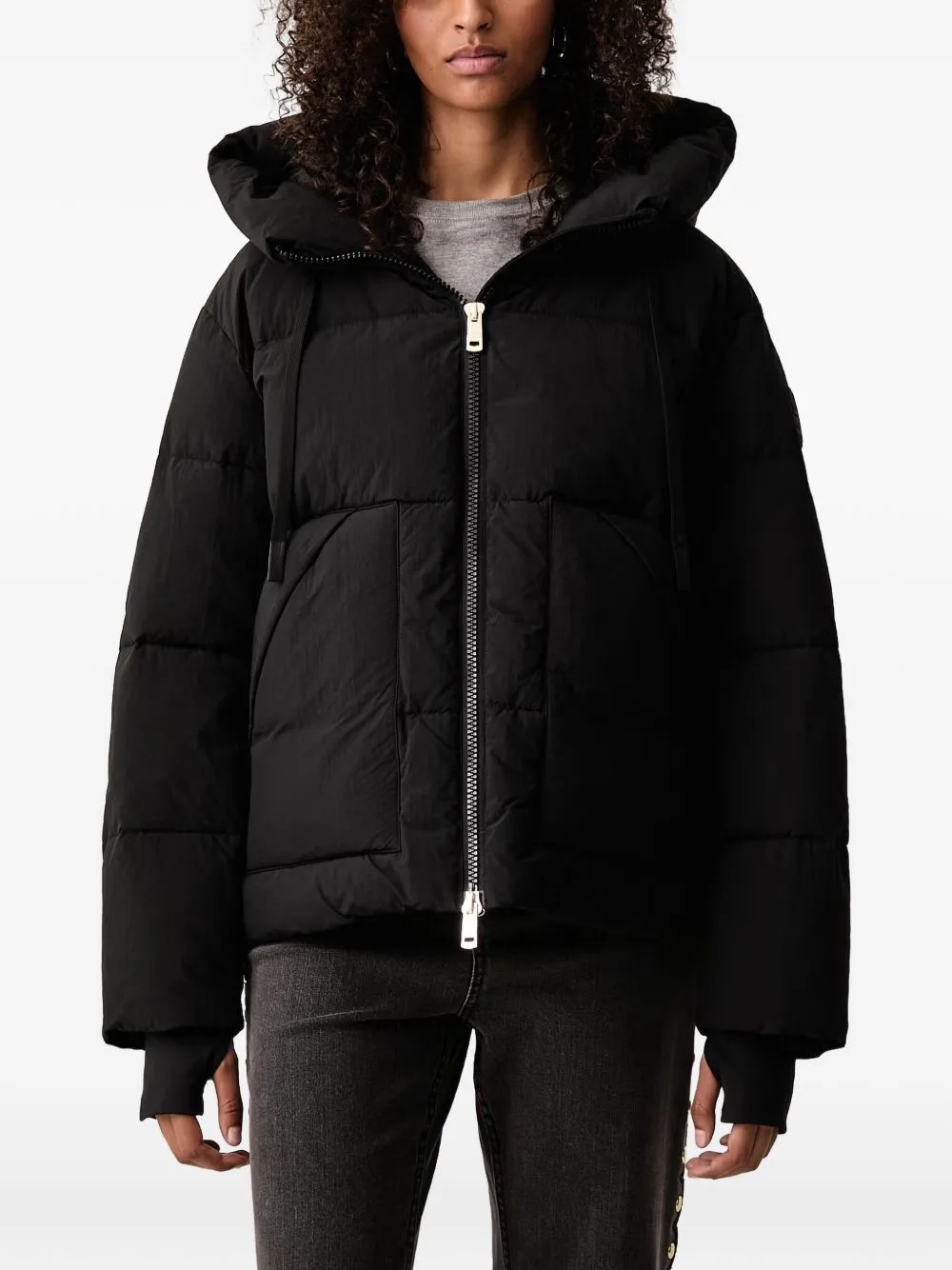 Ollie Quilted Drawstring-Hood Jacket by Mos Mosh