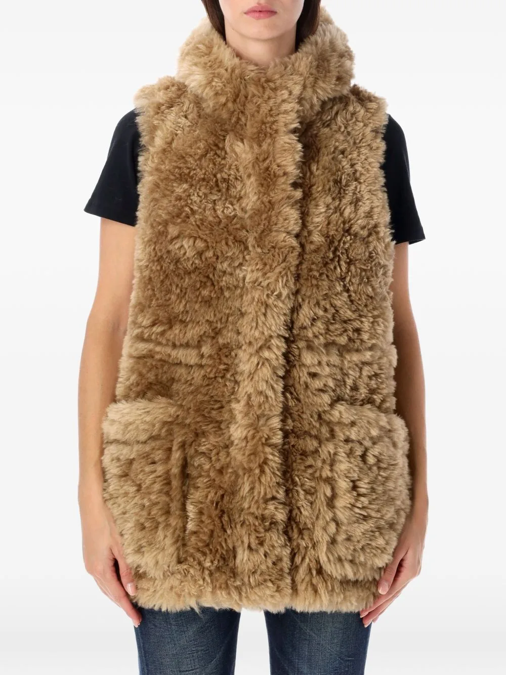 Hooded Faux-Fur Gilet by VEGANCODE