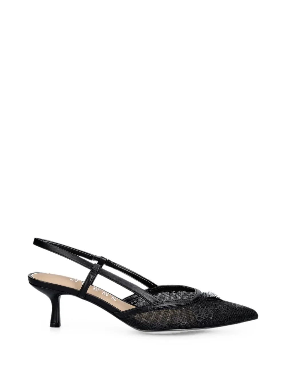 Yanno Monogram-Print Logo-Plaque Pumps by GUESS USA