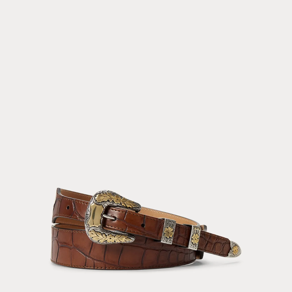 Caiman Western Belt by Ralph Lauren Purple Label
