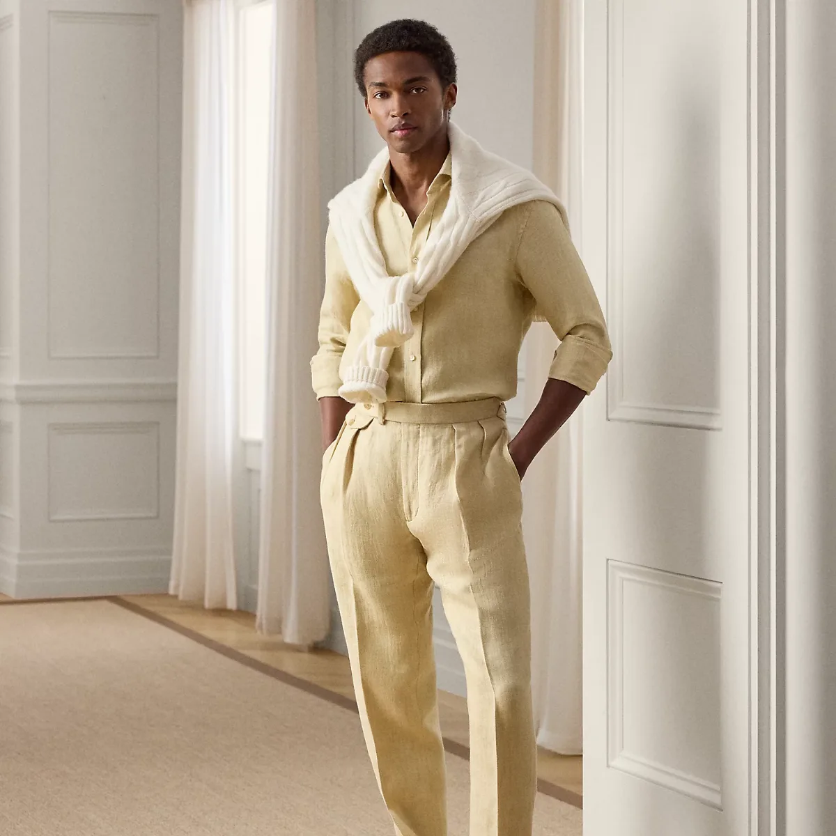 Gregory Hand-Tailored Linen Trouser