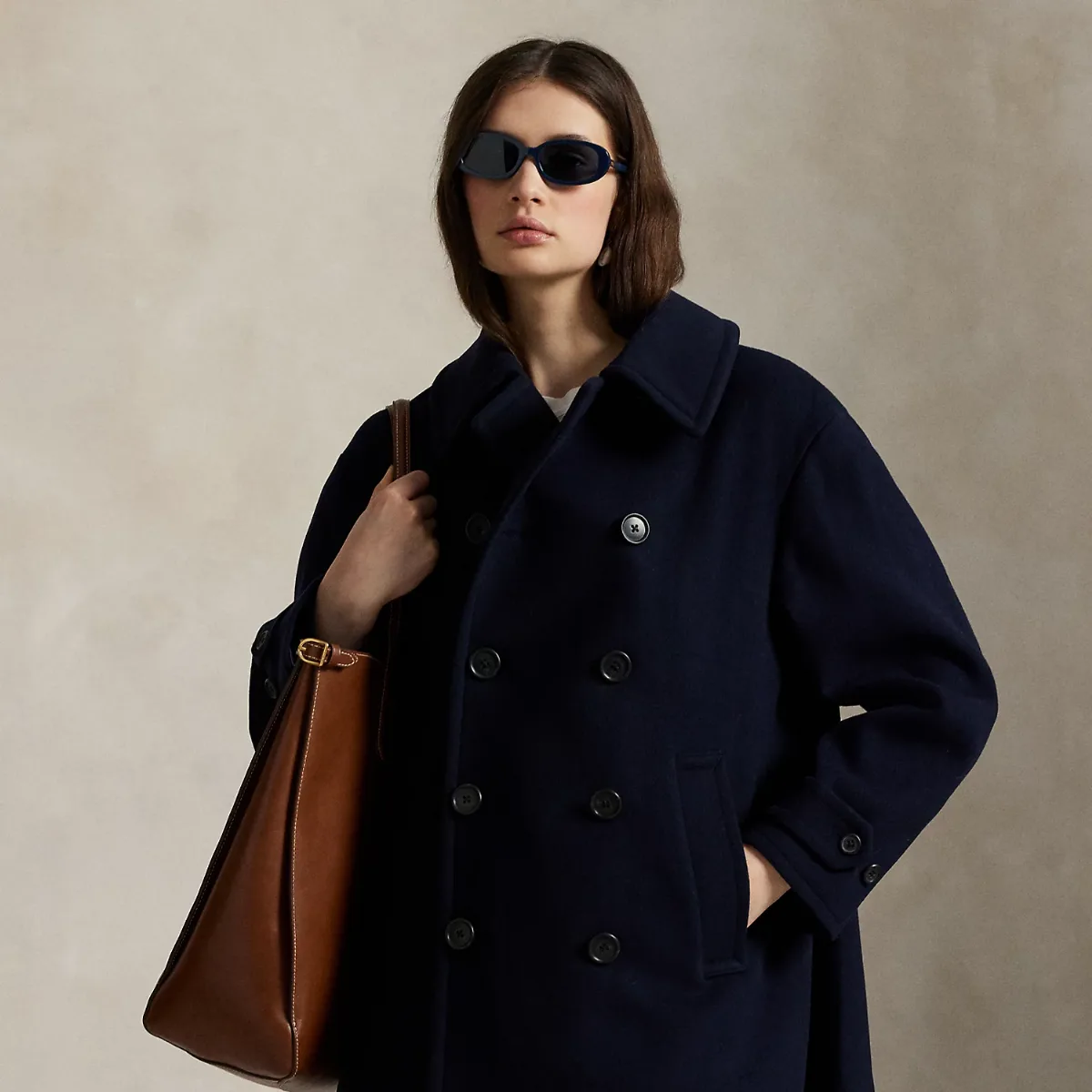 Wool Melton Peacoat by Polo Ralph Lauren