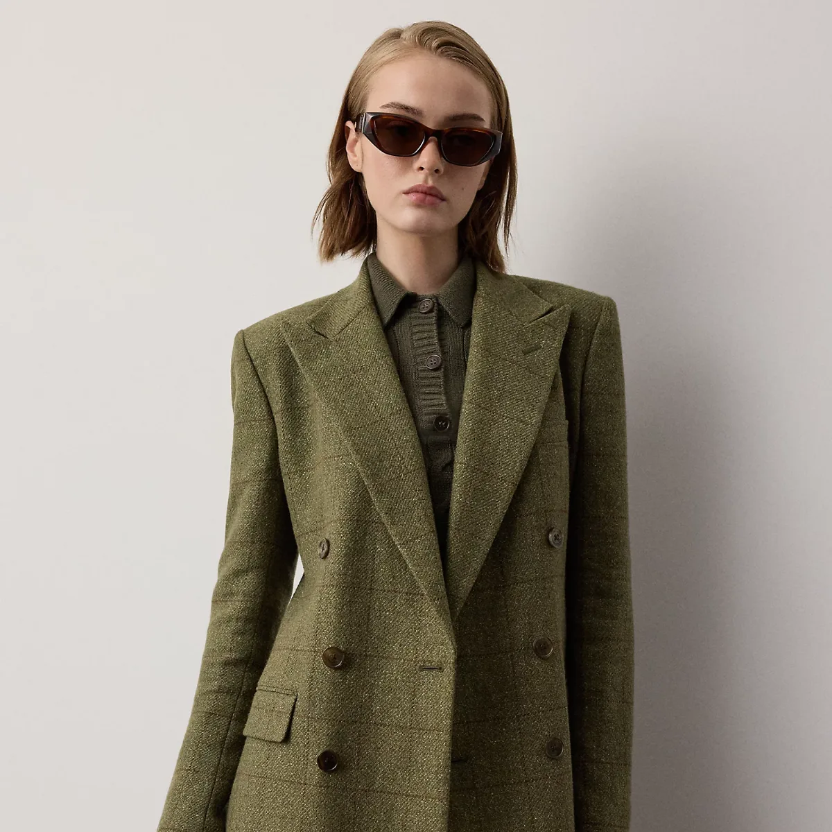 Ramona Windowpane Tweed Jacket by Ralph Lauren Collection