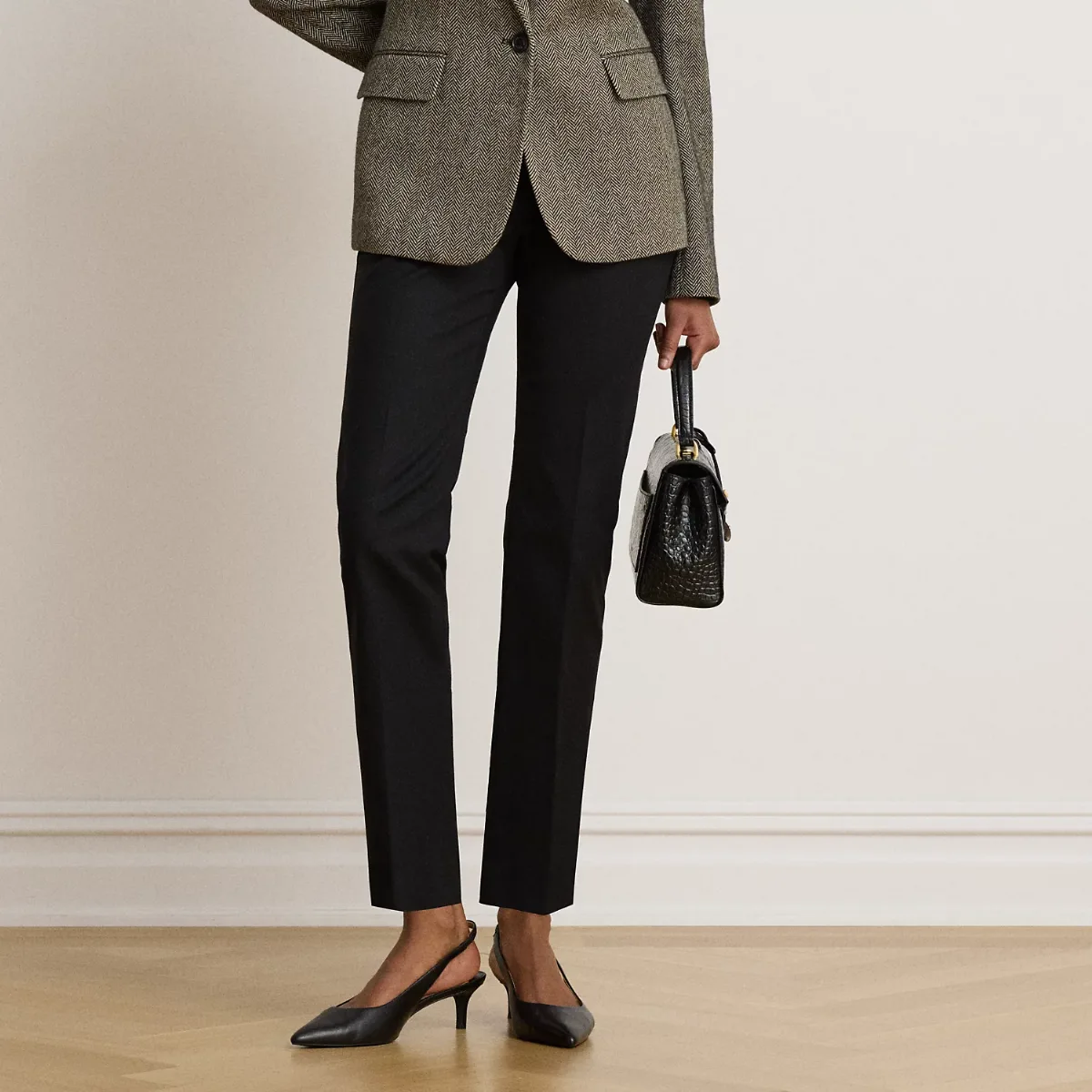 Slim Straight Cotton Trousers by Ralph Lauren Petite