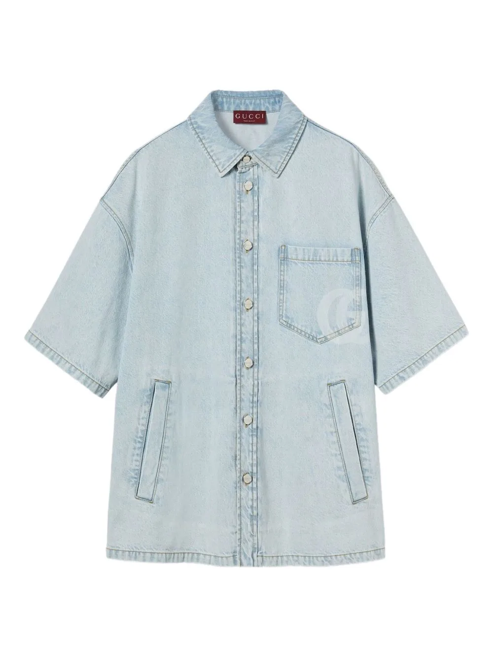 Short-Sleeve Denim Shirt by Gucci