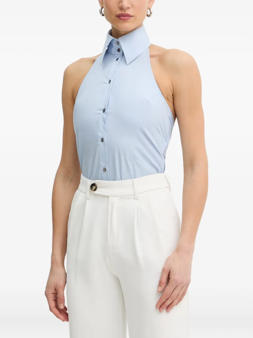 Tie Back Sleeveless Shirt by Karl Lagerfeld