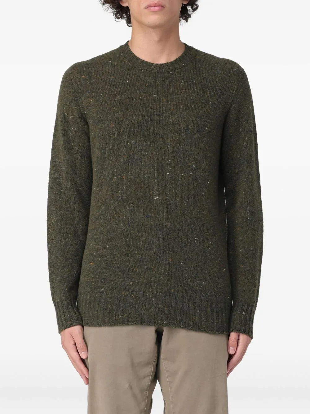 Speckled Round-Neck Sweater by Drumohr