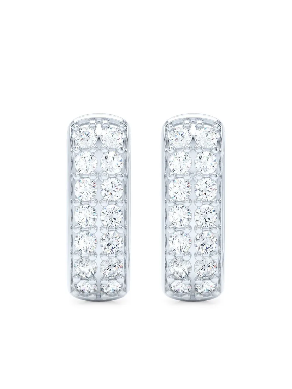 14K White Gold Allday Diamond Huggie Earrings by LOEV