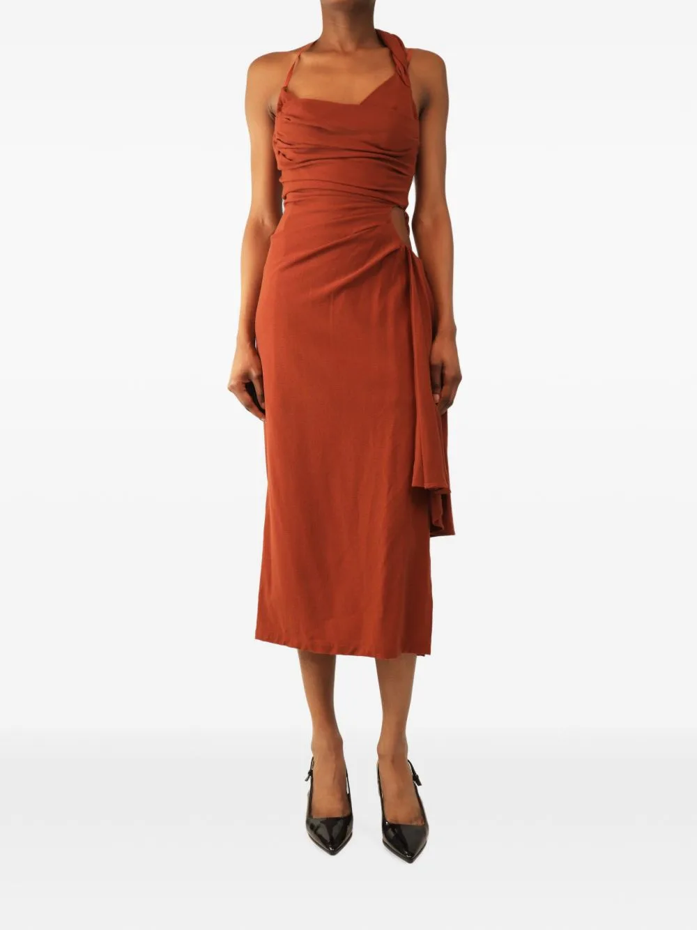 Le Raphia Draped Midi Dress by Jacquemus Pre-Owned