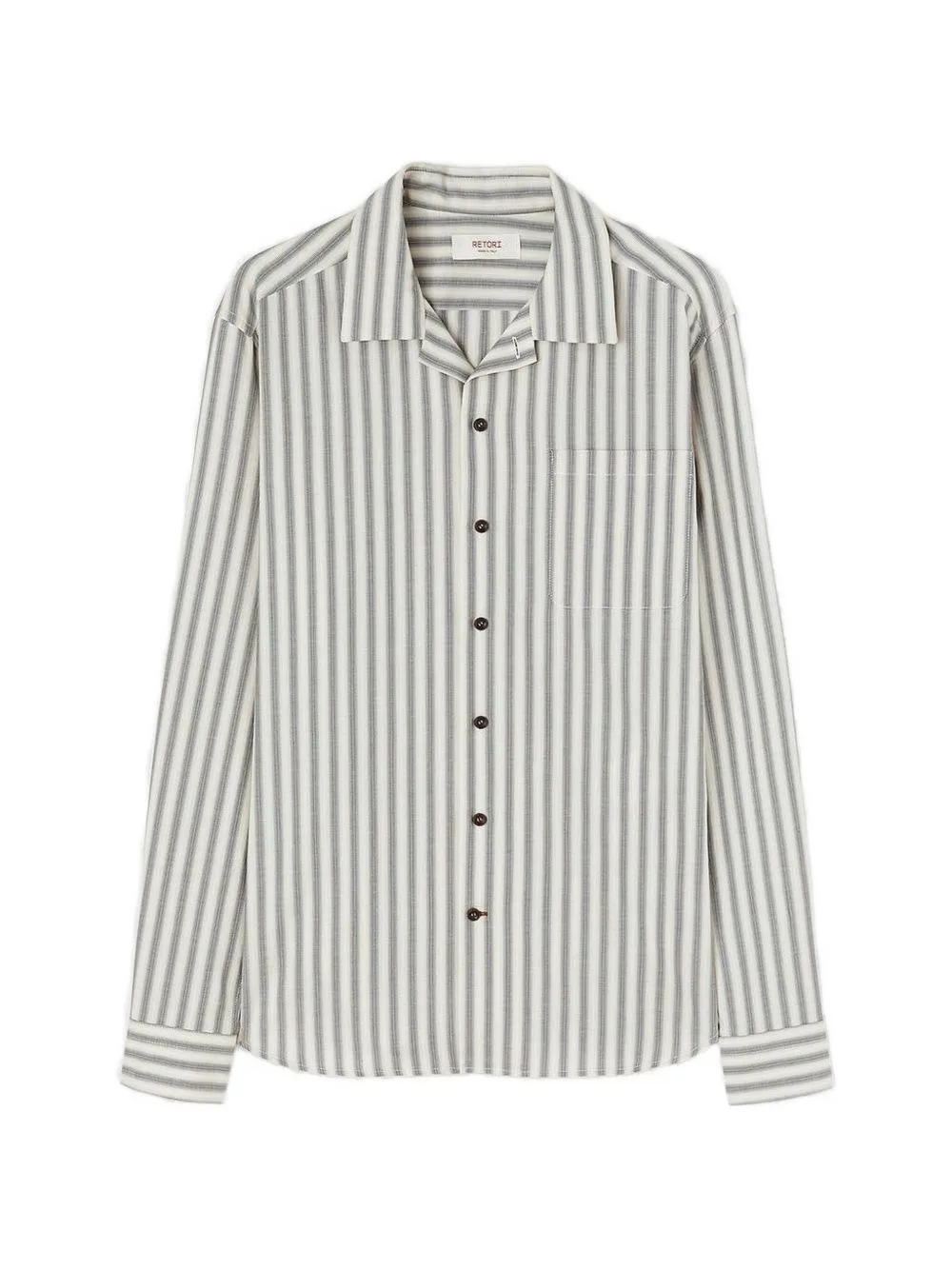 Striped Patch-Pocket Shirt by RETORI