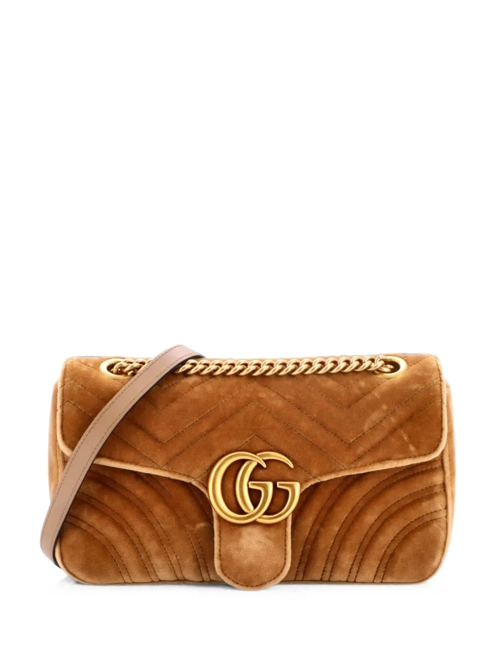 GG Marmont Flap Bag Matelasse Velvet Small Shoulder Bag