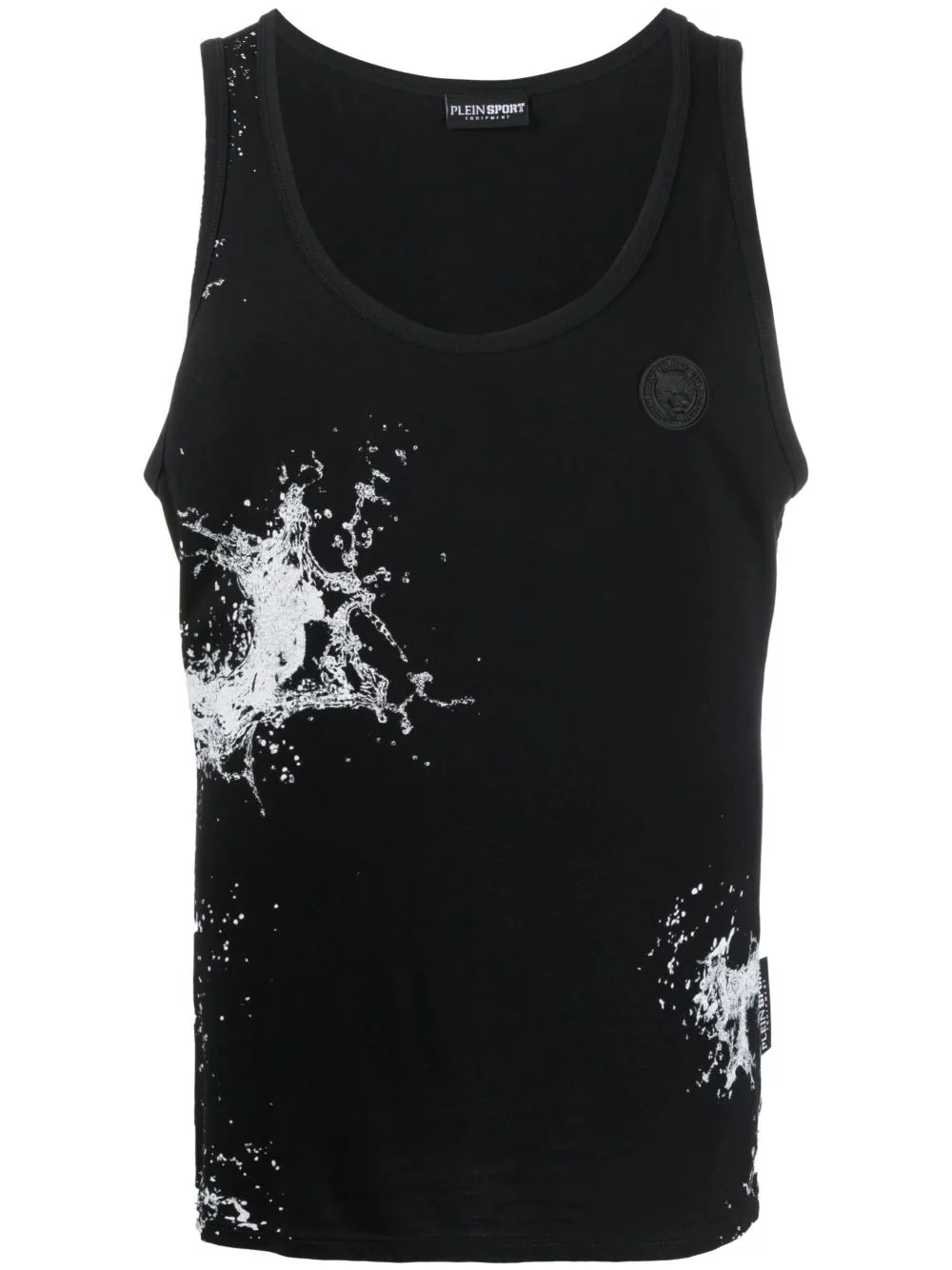 Splash-Print Cotton Tank Top by Plein Sport